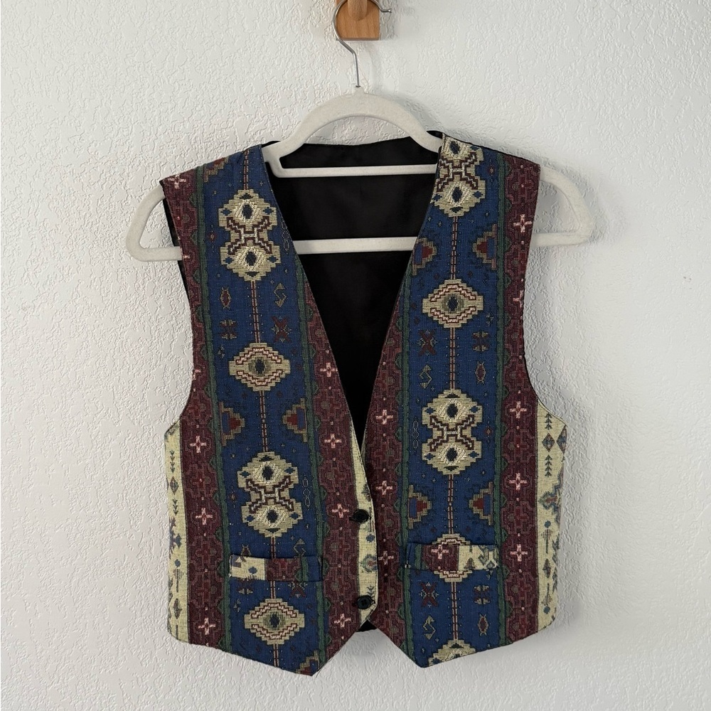 St. John's Bay Houndstooth Vest with Yellow Zipper